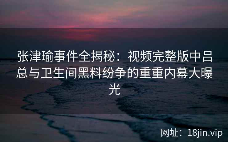 张津瑜事件全揭秘：视频完整版中吕总与卫生间黑料纷争的重重内幕大曝光